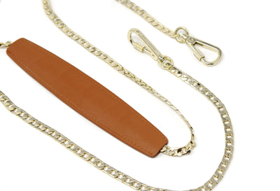 Locking Chain Strap with Shoulder Pad in Brown Gold Side view
